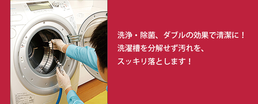 洗濯槽は取り外さず、洗浄水にしっかりと浸け置きすることで、微細な汚れやイヤなニオイの元となる雑菌もすっきりキレイに。